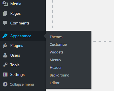 wordpress appearance