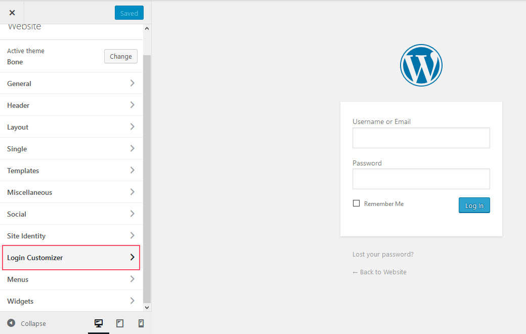 custom wordpress login