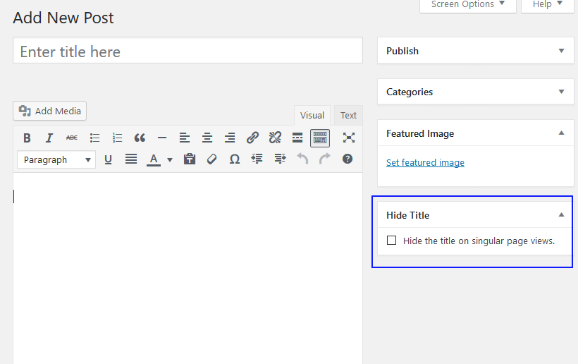 hide title WordPress hindi